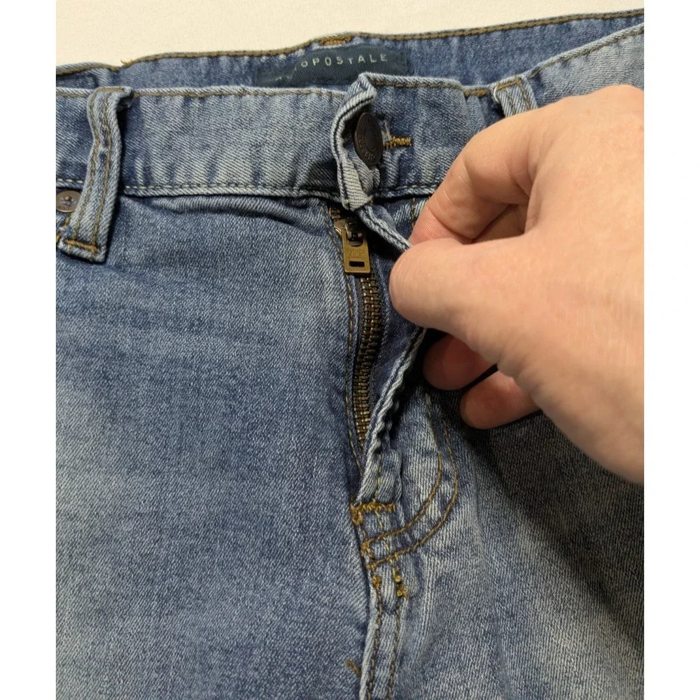 AEROPOSTALE SLIM Men 32X32 Distressed Stretch Denim Blue‎ Jeans